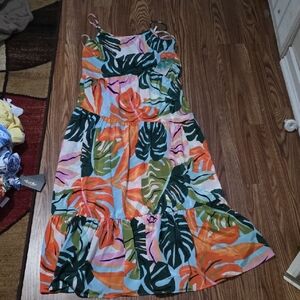 Floral Tropical Maxi Dress - Multicolor